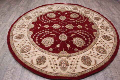Jaipur Red Round Hand Knotted 80 X 83 Area Rug 905-147770 Image 5