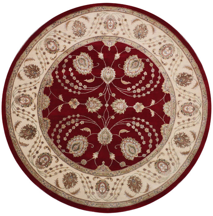 Jaipur Red Round Hand Knotted 80 X 83 Area Rug 905-147770 Image 0