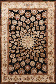 Jaipur Black Hand Knotted 4'0" X 6'0"  Area Rug 905-147777