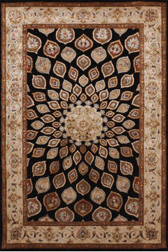 Jaipur Black Hand Knotted 4'0" X 6'1"  Area Rug 905-147778