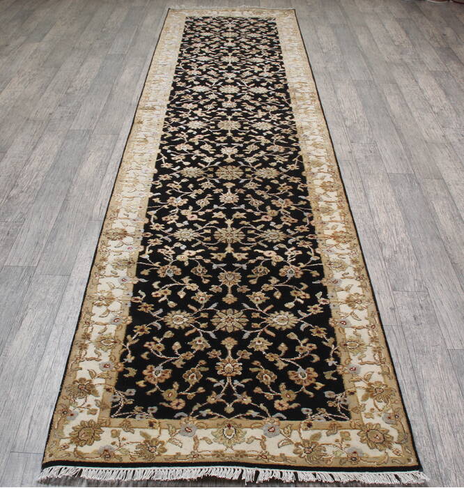 Jaipur Black Runner Hand Knotted 31 X 122 Area Rug 905-147790 Image 1