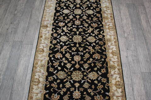 Jaipur Black Runner Hand Knotted 31 X 122 Area Rug 905-147790 Image 3
