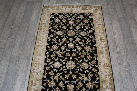 Jaipur Black Runner Hand Knotted 31 X 122 Area Rug 905-147790 Image 4
