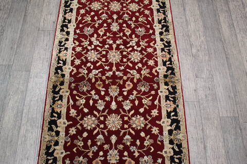 Jaipur Red Runner Hand Knotted 26 X 122 Area Rug 905-147792 Image 3