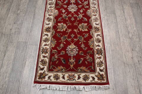 Jaipur Red Runner Hand Knotted 26 X 82 Area Rug 905-147793 Image 2