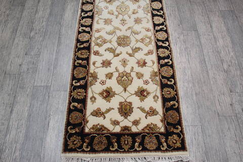 Jaipur White Runner Hand Knotted 26 X 101 Area Rug 905-147794 Image 2