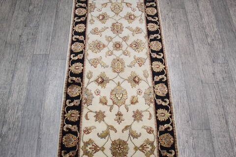 Jaipur White Runner Hand Knotted 26 X 101 Area Rug 905-147794 Image 3