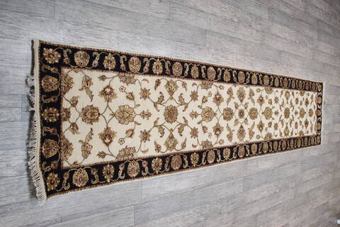 Jaipur White Runner Hand Knotted 26 X 101 Area Rug 905-147794 Image 5