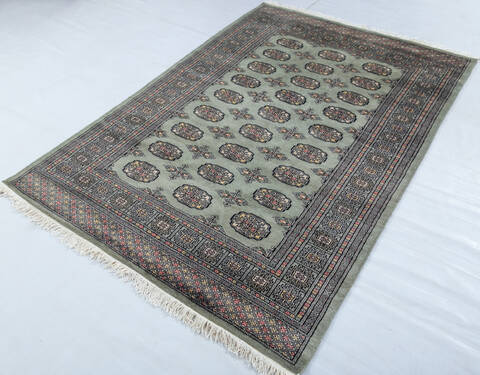 Bokhara Green Hand Knotted 48 X 68 Area Rug 700-147797 Image 2