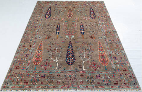 Chobi Brown Hand Knotted 69 X 95 Area Rug 700-147812 Image 1