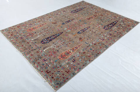 Chobi Brown Hand Knotted 69 X 95 Area Rug 700-147812 Image 2