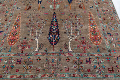 Chobi Brown Hand Knotted 69 X 95 Area Rug 700-147812 Image 4