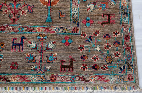 Chobi Brown Hand Knotted 69 X 95 Area Rug 700-147812 Image 5