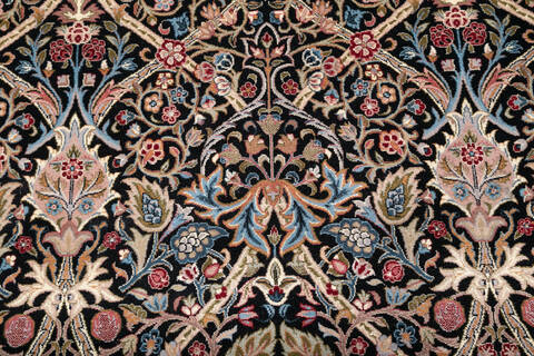 Pak-Persian Black Hand Knotted 82 X 103 Area Rug 700-147813 Image 2