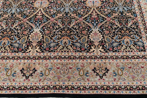 Pak-Persian Black Hand Knotted 82 X 103 Area Rug 700-147813 Image 3