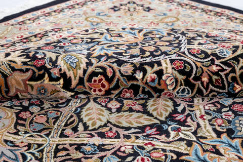 Pak-Persian Black Hand Knotted 82 X 103 Area Rug 700-147813 Image 5