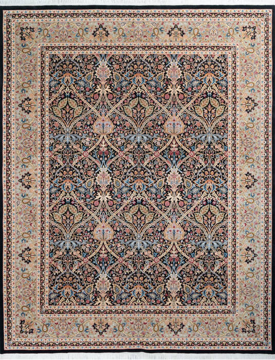 Pak-Persian Black Hand Knotted 82 X 103 Area Rug 700-147813 Image 0