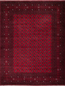 Afghan Other Red Rectangle 10x13 ft Wool Carpet 147815