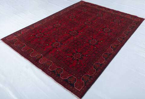Khan Mohammadi Red Hand Knotted 56 X 75  Area Rug 700-147852 Image 2