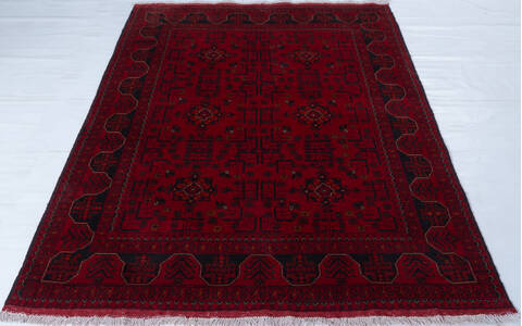 Khan Mohammadi Red Hand Knotted 49 X 64 Area Rug 700-147861 Image 1