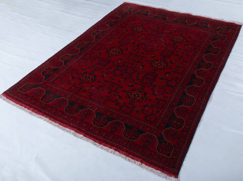 Khan Mohammadi Red Hand Knotted 49 X 64 Area Rug 700-147861 Image 2