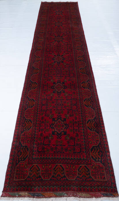 Khan Mohammadi Red Runner Hand Knotted 28 X 128 Area Rug 700-147879 Image 1