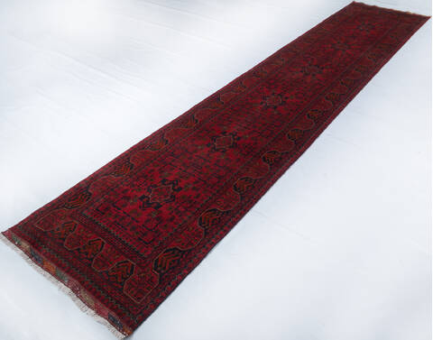 Khan Mohammadi Red Runner Hand Knotted 28 X 128 Area Rug 700-147879 Image 2