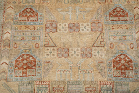 Chobi Beige Square Hand Knotted 60 X 60 Area Rug 700-147885 Image 4