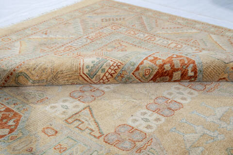 Chobi Beige Square Hand Knotted 60 X 60 Area Rug 700-147885 Image 5