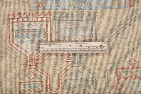 Chobi Beige Square Hand Knotted 60 X 60 Area Rug 700-147885 Image 6