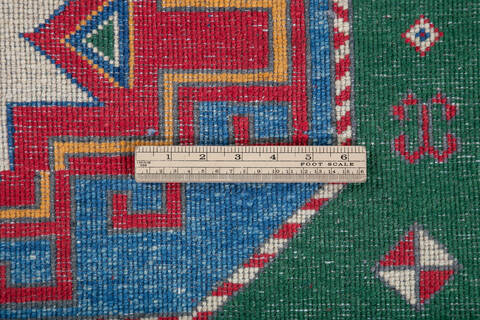 Kazak Green Hand Knotted 50 X 68 Area Rug 700-147886 Image 6