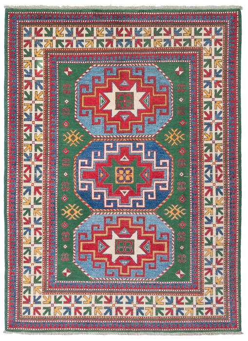 Kazak Green Hand Knotted 50 X 68 Area Rug 700-147886 Image 0
