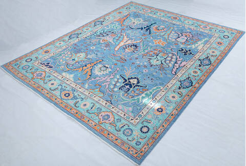 Chobi Blue Hand Knotted 83 X 97 Area Rug 700-147894 Image 2