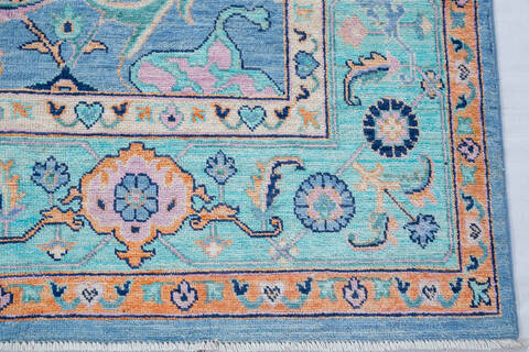 Chobi Blue Hand Knotted 83 X 97 Area Rug 700-147894 Image 3