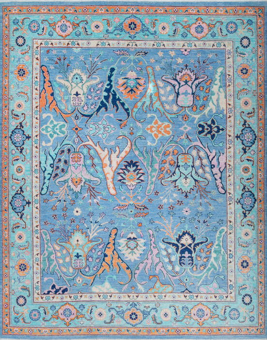 Chobi Blue Hand Knotted 83 X 97 Area Rug 700-147894 Image 0