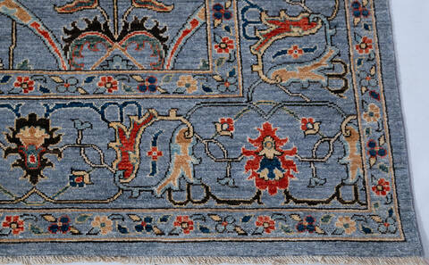 Chobi Light Blue Hand Knotted 82 X 910 Area Rug 700-147898 Image 3