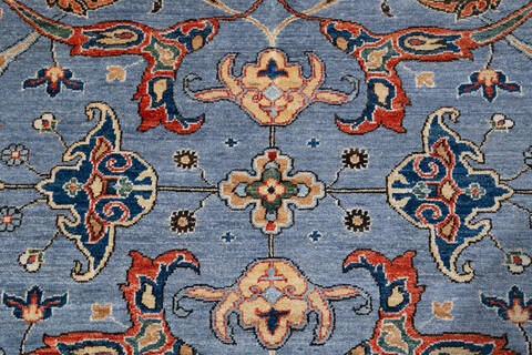 Chobi Light Blue Hand Knotted 82 X 910 Area Rug 700-147898 Image 4