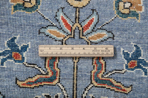 Chobi Light Blue Hand Knotted 82 X 910 Area Rug 700-147898 Image 6
