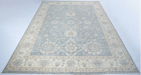 Chobi Light Blue Hand Knotted 89 X 119 Area Rug 700-147899 Image 1