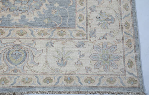 Chobi Light Blue Hand Knotted 89 X 119 Area Rug 700-147899 Image 3