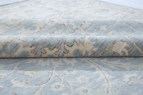 Chobi Light Blue Hand Knotted 89 X 119 Area Rug 700-147899 Image 5