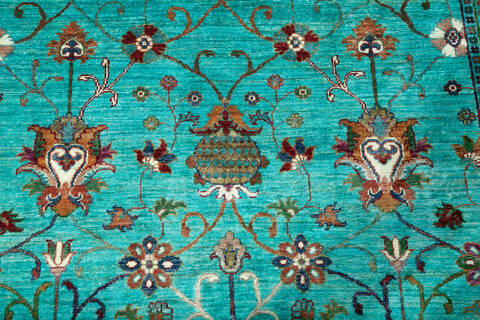 Chobi Green Hand Knotted 57 X 710 Area Rug 700-147903 Image 3