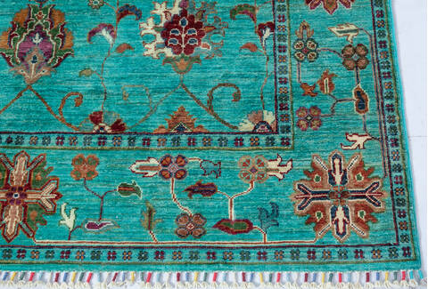Chobi Green Hand Knotted 57 X 710 Area Rug 700-147903 Image 4
