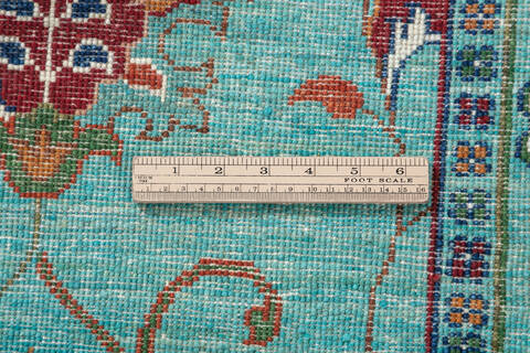 Chobi Green Hand Knotted 57 X 710 Area Rug 700-147903 Image 6