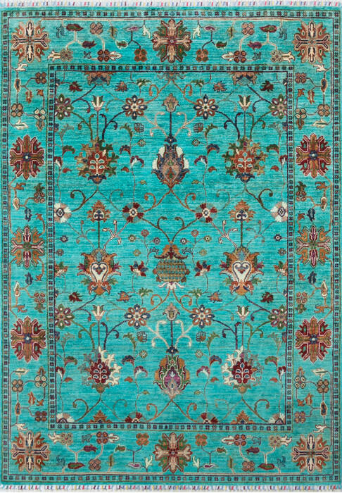 Chobi Green Hand Knotted 57 X 710 Area Rug 700-147903 Image 0