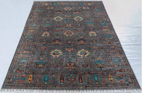 Chobi Grey Hand Knotted 67 X 93 Area Rug 700-147906 Image 1