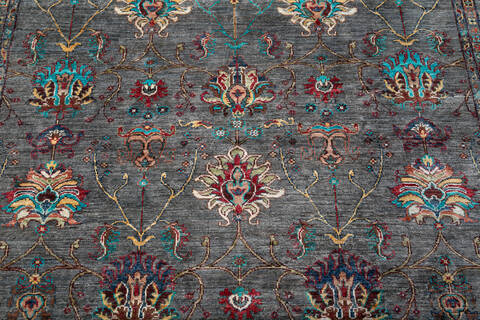 Chobi Grey Hand Knotted 67 X 93 Area Rug 700-147906 Image 3