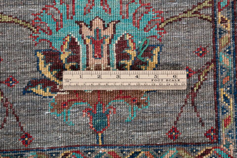 Chobi Grey Hand Knotted 67 X 93 Area Rug 700-147906 Image 7