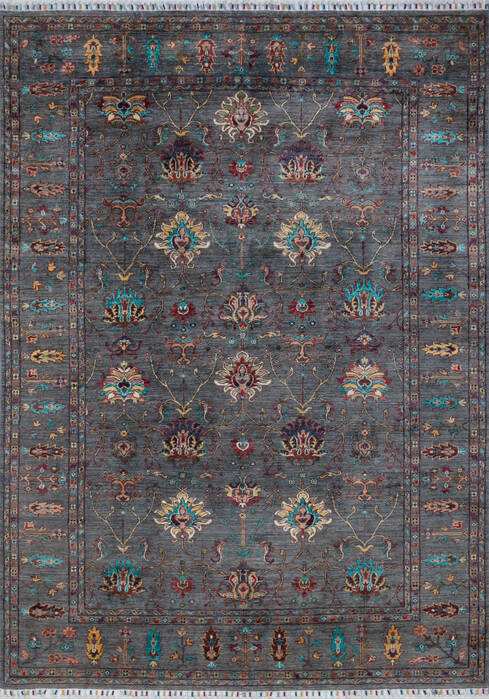 Chobi Grey Hand Knotted 67 X 93 Area Rug 700-147906 Image 0