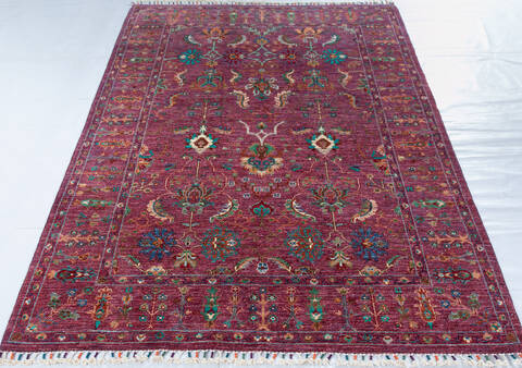 Chobi Purple Hand Knotted 52 X 70 Area Rug 700-147908 Image 1
